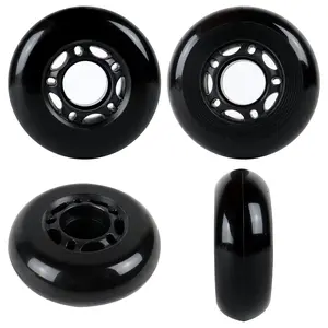 Player's Choice Roller Hockey Wheels - 5-Spoke Hub 68mm 82A Black (4-Pack)