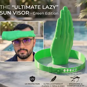 3D Printed | Lazy Sun Visor Hat  | Hands-Free Sun Shade | Funny Gift for Summer ️ | Adjustable "Hand" Cap tiktokshopspringglowup