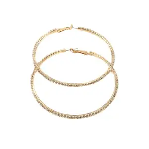 RHINESTONE HOOP EARRINGS