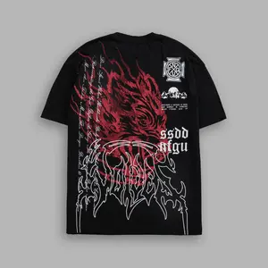 DARC WOLF SHIRT Bodybuilding Oversized Tee in Black Till Forever Inferno "Premium" Oversized Tee for Bodybuilding Activities
