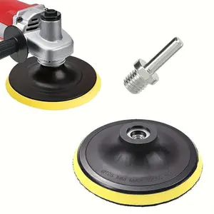 Sand pad with drill bit adapter and self-adhesive disc interface - Medium grit for angle grinder and wall grinder - Universal accessory for sandpaper and polishing pad