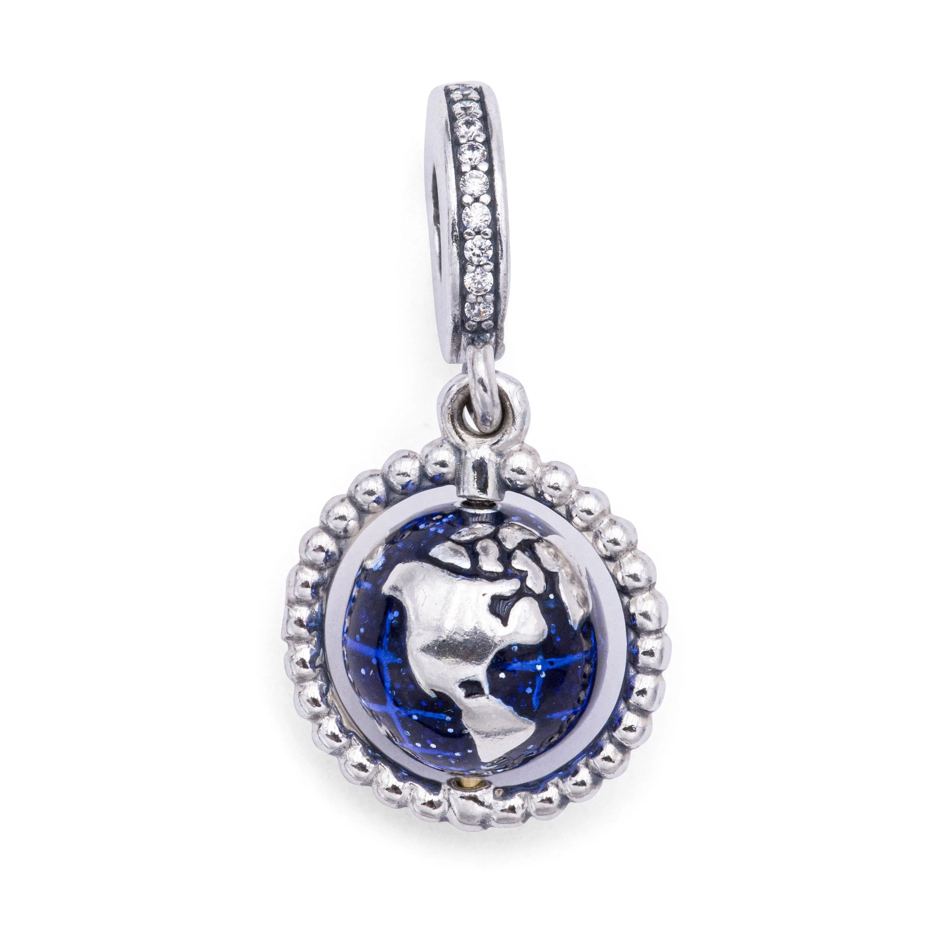 PANDORA Spinning Globe Dangle Charm 798021CZ