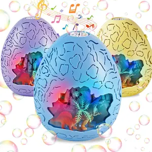 Dinosaur Bubble Machine for Kids, Automatic Bubble Maker Toy with LED Lights, Music and Bubble Blowing Fun