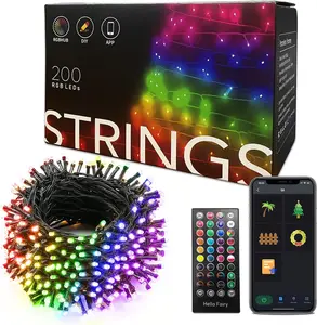 Dynamic Smart Programmable Christmas RGB String Lights Outdoor Indoor for Christmas Tree for Car