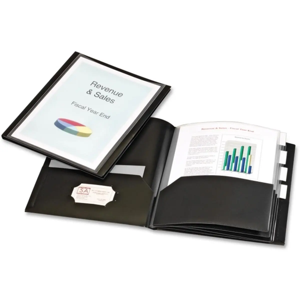 ReportPro 10-Pocket Project Organizer, Letter Size, Holds 200 Sheets, with Tab Dividers, Title Customizable, View Cover