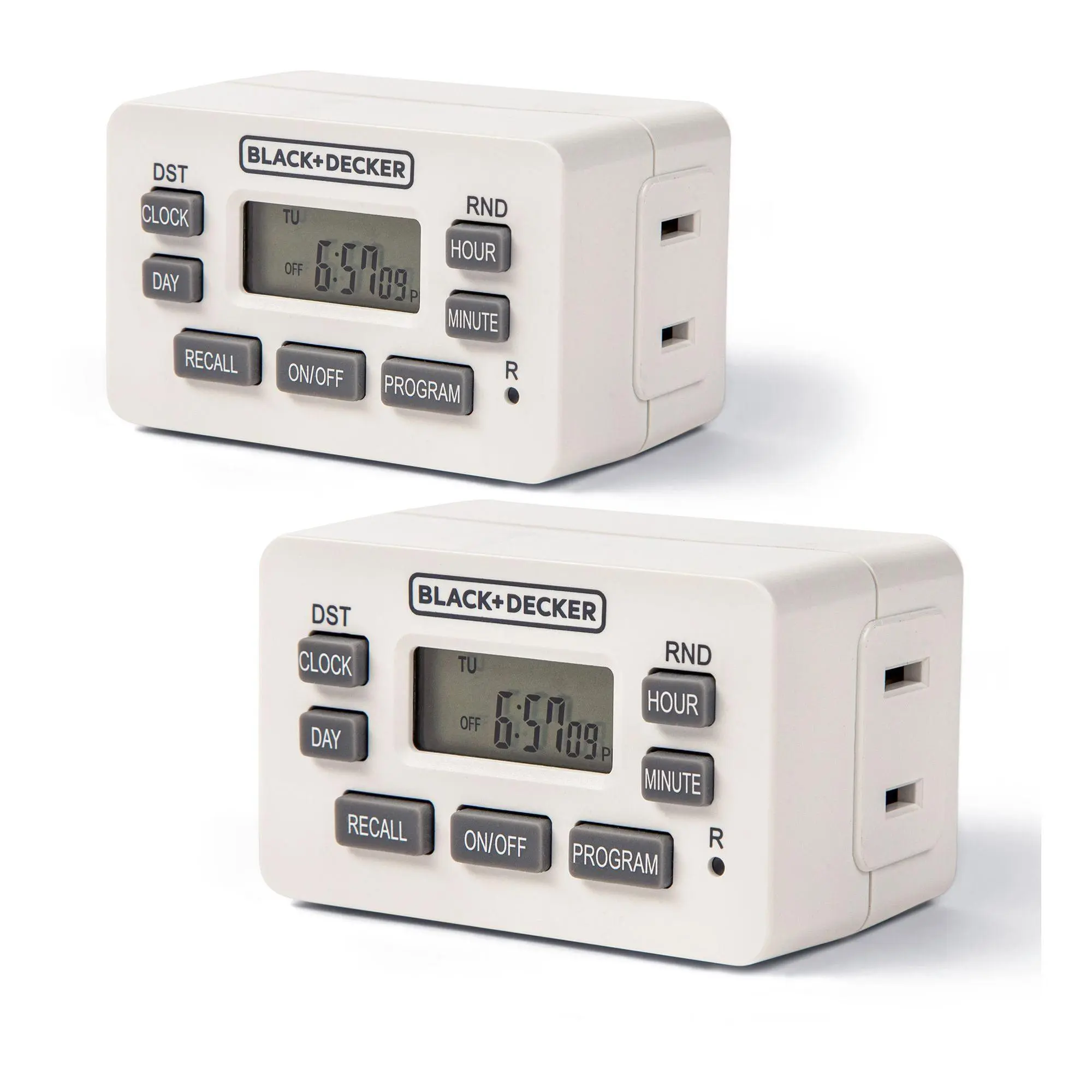 BLACK + DECKER 2-pack Indoor Programmable Digit al Timer Outle