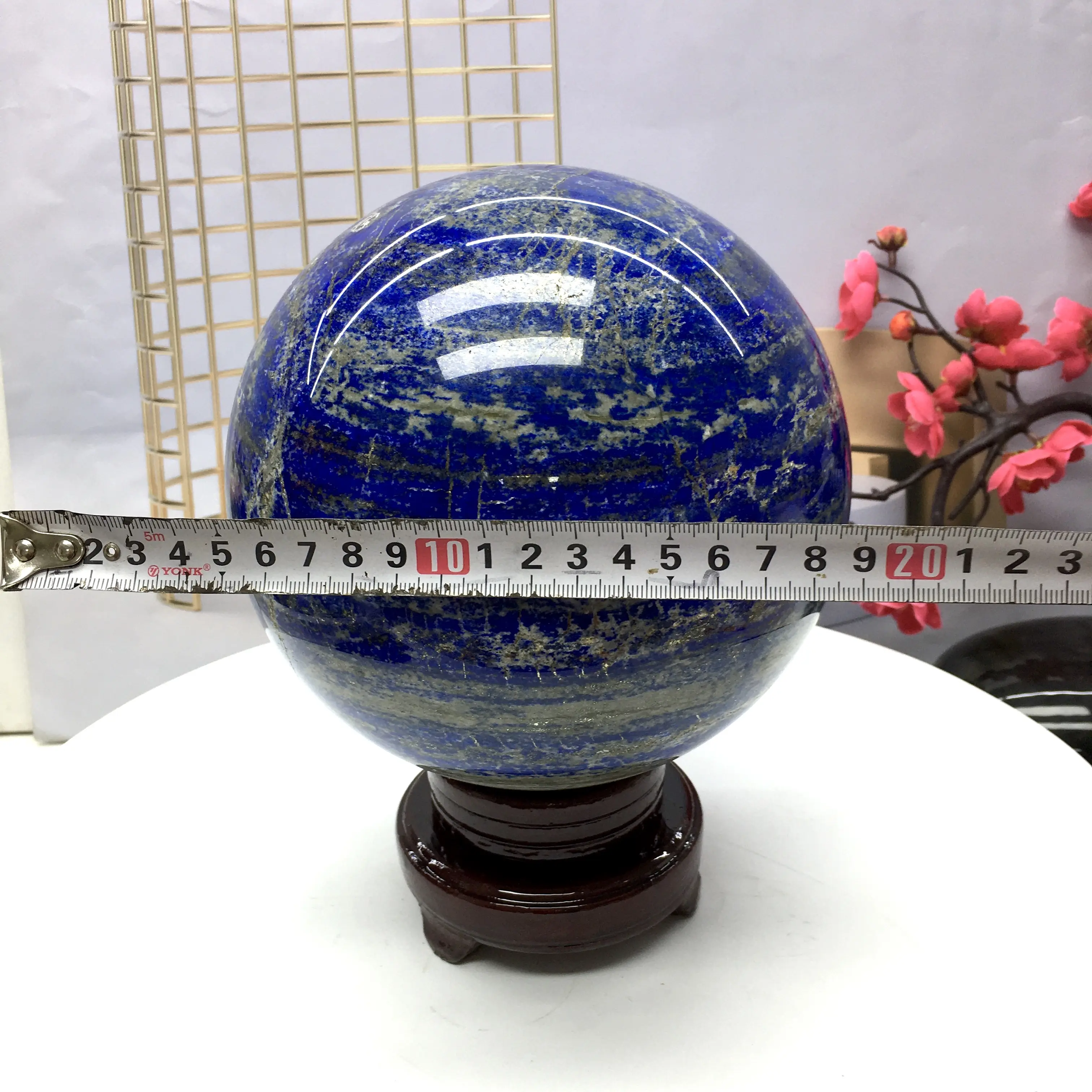 Non-Natural Crystal Lapis Sphere - Smooth High-End Jewelry Accessory, 230mm×200mm, 8050g, Ball-Shaped Home Ornament, No, Crystal Spheres, Decorative Use, 230 Mm*200 Mm, Ball Shape, Smooth Surface, 8050 G, High-End Decorative Jewelry Accessory, High-Grade