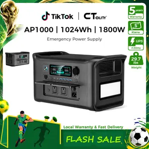 [Summerwins][Camping Essentials 2026 / Camping Gear]CTOLITY AP2000 2400W Solar Generators Emergency Power Outage Survival Supply Portable Power Station 2048Wh LiFePO4 LFP Battery Backup 1000W Fast Charging Outdoor Emergency Prep RV Home off Grid Living