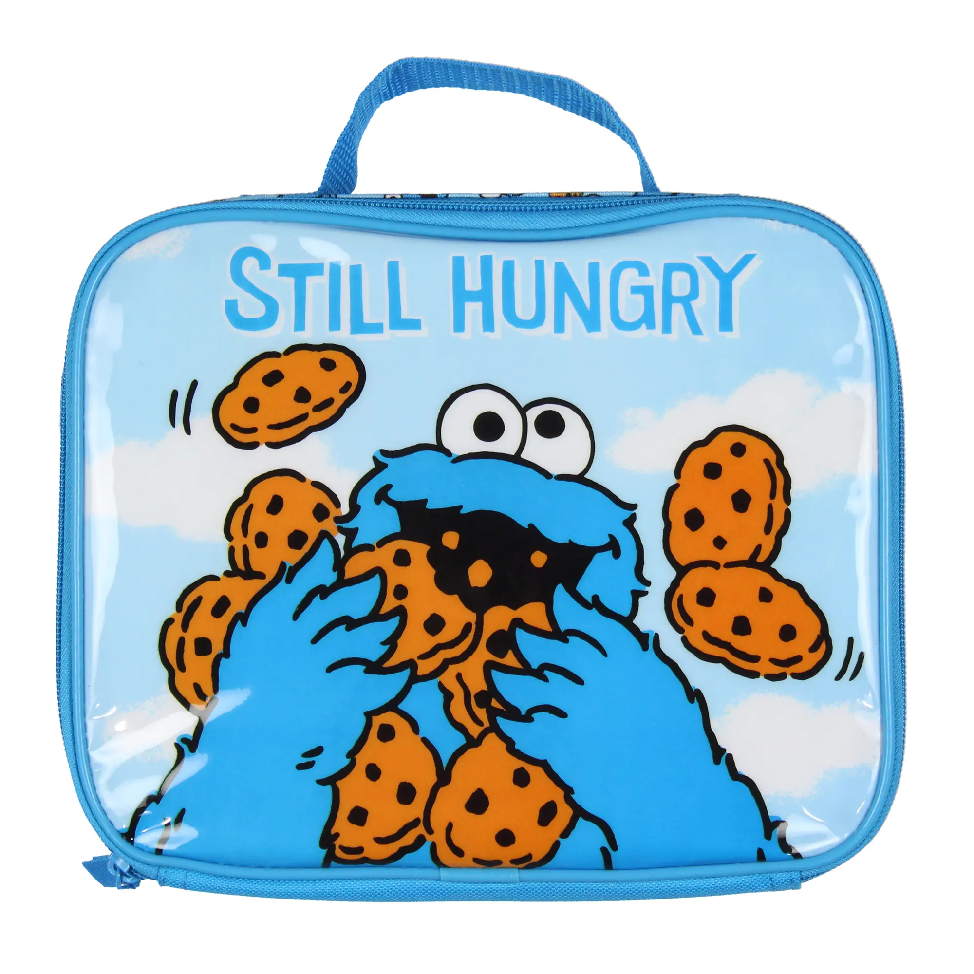 Sesame Street Still Hungry Cookie Monster All Over Insulated Lunch Box Bag Tote 10"