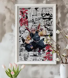 Anime Manga POSTER UNFRAMED- Demon Uzui Tengen - .- Curated Manga Panels - Wall Art - Hashira - Anime Gift
