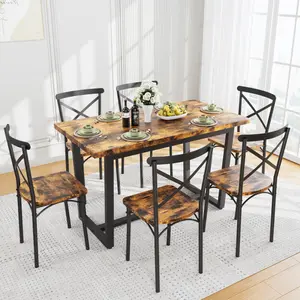 Dining Table Set 7 Pieces Kitchen Table Set Perfect for Kitchen, Breakfast Nook, Living Room Occasions