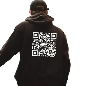 Hoodie QR code, men's and women's gifts, humorous streetwear hoodie classic fabric