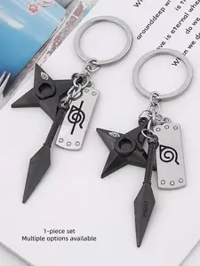 Anime Ninja Village Keychain, Metal Shuriken Kunai Pendant, Fan Cosplay Accessory, Casual Plain Style, All Seasons, Keychain Accessories