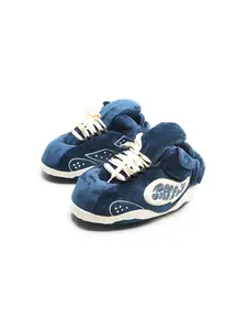 Unisex's Letter Embroidery Plush Slippers, Casual Comfortable Home Slippers, Warm Slippers for Indoor & Outdoor Use for Fall & Winter