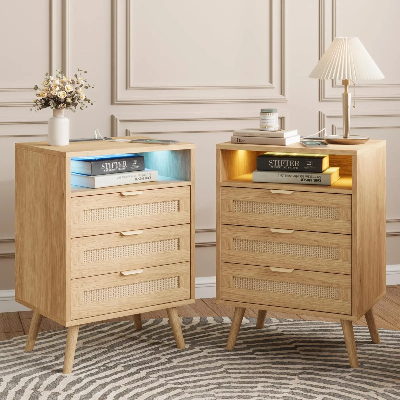Rattan 2 Pack (3 Drawers)