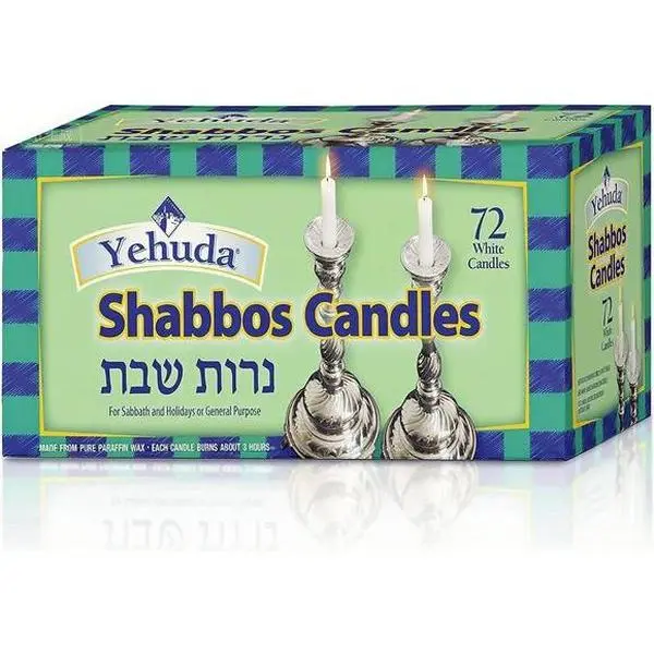 72-Count White Shabbat Candles for Dinner Table - 3-Hour Long-Lasting Burn - Premium Wax, Clean Burn, Minimal Dripping, Unscented - Versatile Household Use for Festivities, Holidays