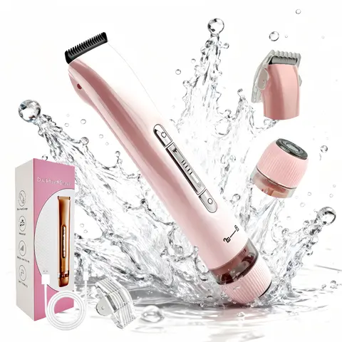 SolaceBody Women's Multifunctional Portable Hair Trimmer - 2-in-1 Dual Head Intimate Pubic Trimmer, IPX7 Waterproof Rechargeable Shaver for Women for Painless Bikini Line, Underarms Grooming Christmas Gift Set