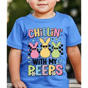 Easter TX21300 T-Shirt with 'Chillin with My Peeps' Bunny Print - Stylish And Versatile