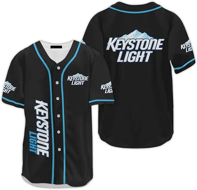 Keystone Light Beer Baseball Jersey - Classic Crewneck Top for Fans of Premium Cotton Fabric Beer Merchandise