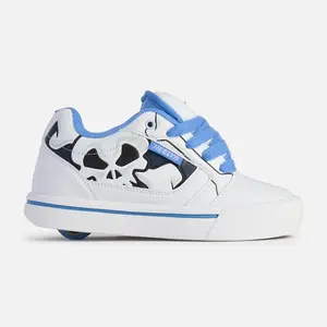 NEW Heelys Pro 25 OG Chunky Style Sneaker - Skull Print Athletic Footwear with Wheels, Available in Black, White, Blue Trainer Sports Shoes