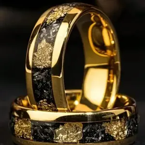 8mm Meteorite-Inspired Men’s Fashion Ring – Elegant Wedding & Anniversary Gift