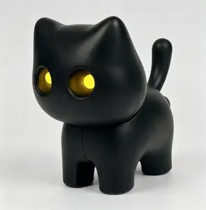 Cute black cat keychain with LED-lit eyes—a charming 3D cat charm keychain,perfect as a gift for cat lovers,birthdays, Christmas, Halloween, and Valentine’s Day; a durable accessory for bags and keys.