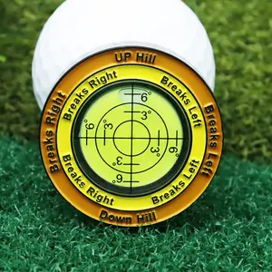Pizza Leveling Ball Marker for Golf - Precision Alignment Tool with Up Hill & Down Hill Markings