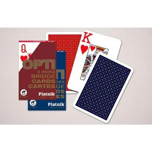 Piatnik Opti-Bridge Jumbo Index Cards – Red or Blue Single Deck