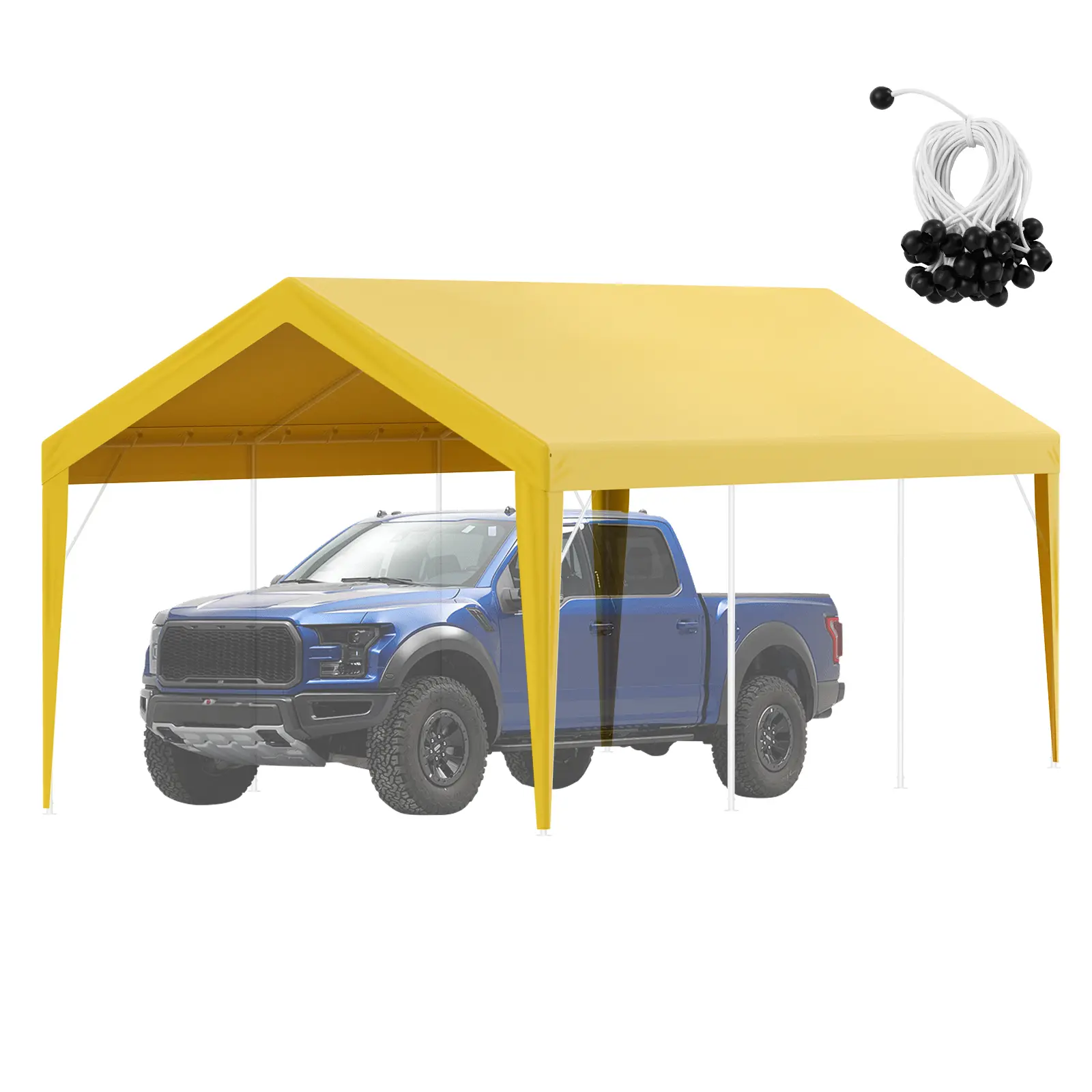 【summerfinds】VEVOR 10x20 ft Outdoor Canopy Replacement Cover, Heavy-Duty Waterproof UV-Protected Beige Tarp, Easy Setup Tent with Ball Bungees, Portable for Weddings (Only Top Cover, Frame Not Included) [Father's Day Gift]