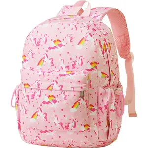 SQ-CPB016 Toddler Backpack for Girls - 12 Inch Kids Backpacks for Girls Ages 3-4, Cute Unicorn Bookbag School Bags for Kindergarten, Preschool - Pink