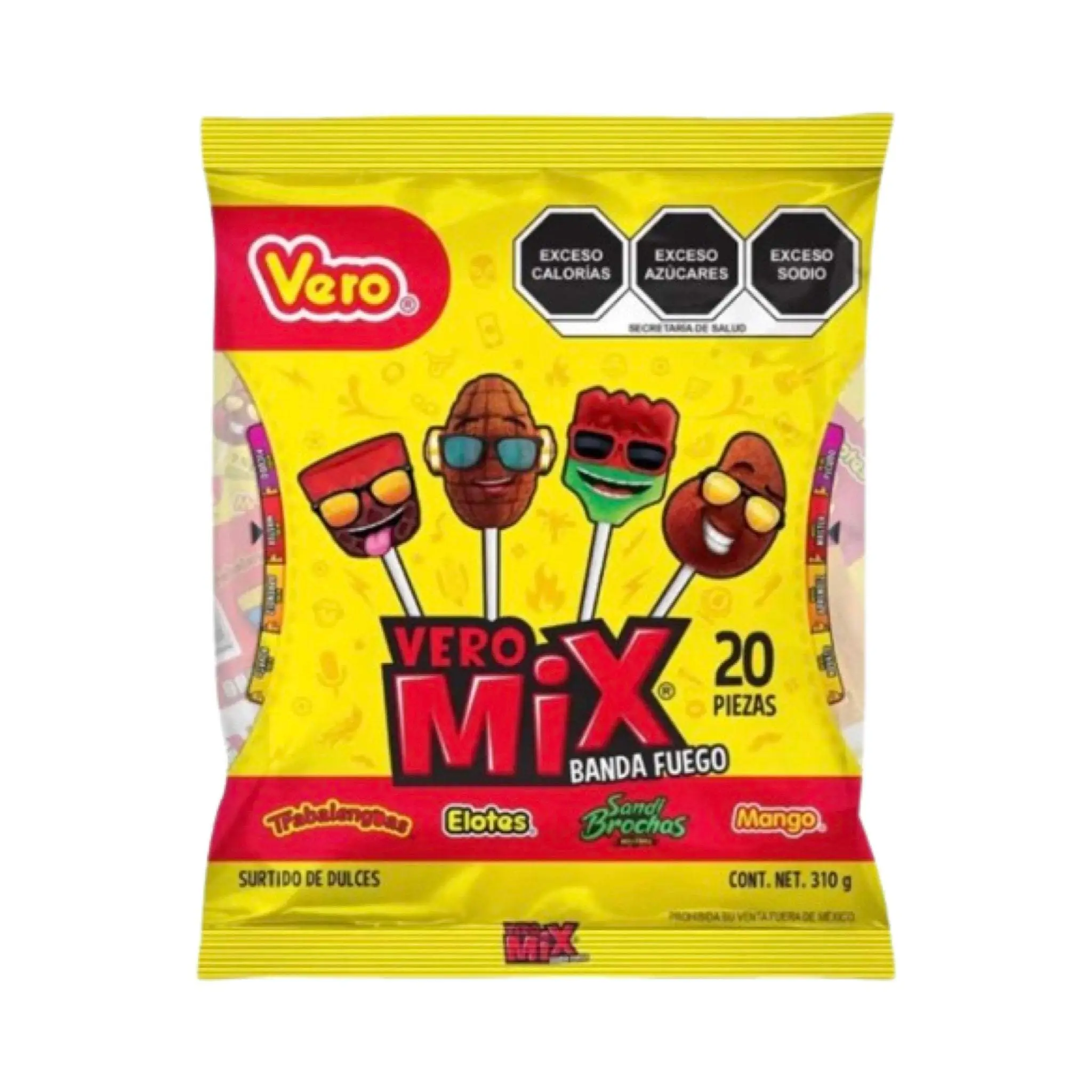 Vero Mexican Candy Lollipop Mix (20 Count) with Chili Powder Coating, Mexican Candy, Dulces Mexicanos, Spicy, Sweet, Viral