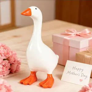 The Perfect Gift-Desk Goose 7 Inches Desktop Goose Statue with Magnetic Beak, Funny Office Decor & Cute Home Desk Decoration Gift for Women