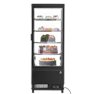 Garvee 3.5 Cu.Ft Commercial Refrigerated Display Case with LED Lighting, Frost-Free Air-Cooling, and Locked Door - Ideal Countertop Pastry Display Refrigerator for Bakery Use