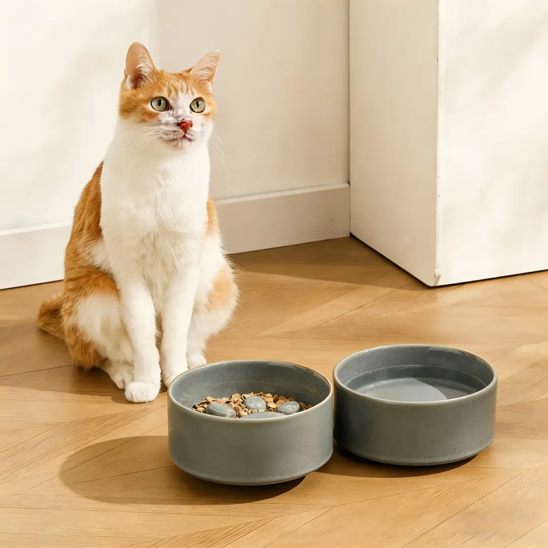 2pcs Ceramic Pet Bowls, Slow Feeding Bowl, Drinking Bowl, Animal Water Bowl, Elegant Ceramic Bowl, Dog Bowl, Cat Dish, Reusable Pet Bowl for Various Animals
