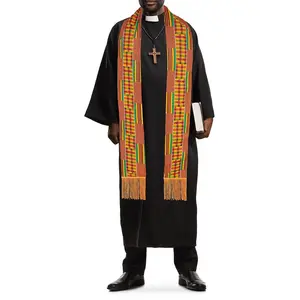 Kente African Print Church Clergy Pastor Choir Stole/Sash with Fringes