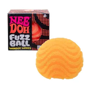 Sensory Squeeze Fidget Toy | Fuzz Ball Wonder Waves | Velvet Wavy Design Ultra Soft Stress Relief Toy for Relaxation, Party Favors & Gifts