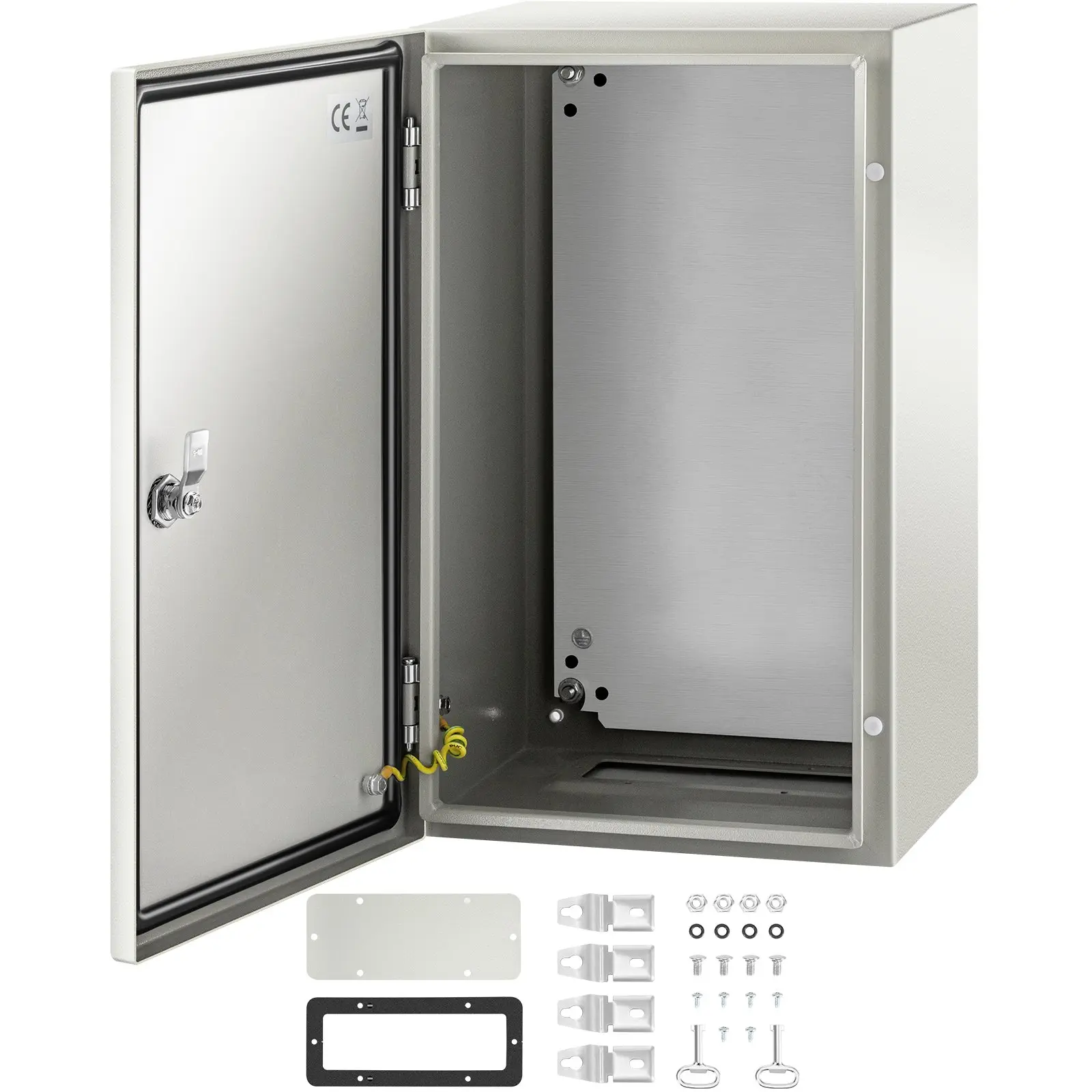 VEVOR NEMA Steel Enclosure, 20 x 12 x 10\'\' NEMA 4X Steel Electrical Box, IP66 Waterproof & Dustproof, Outdoor/Indoor Electrical Junction Box, with Mounting Plate