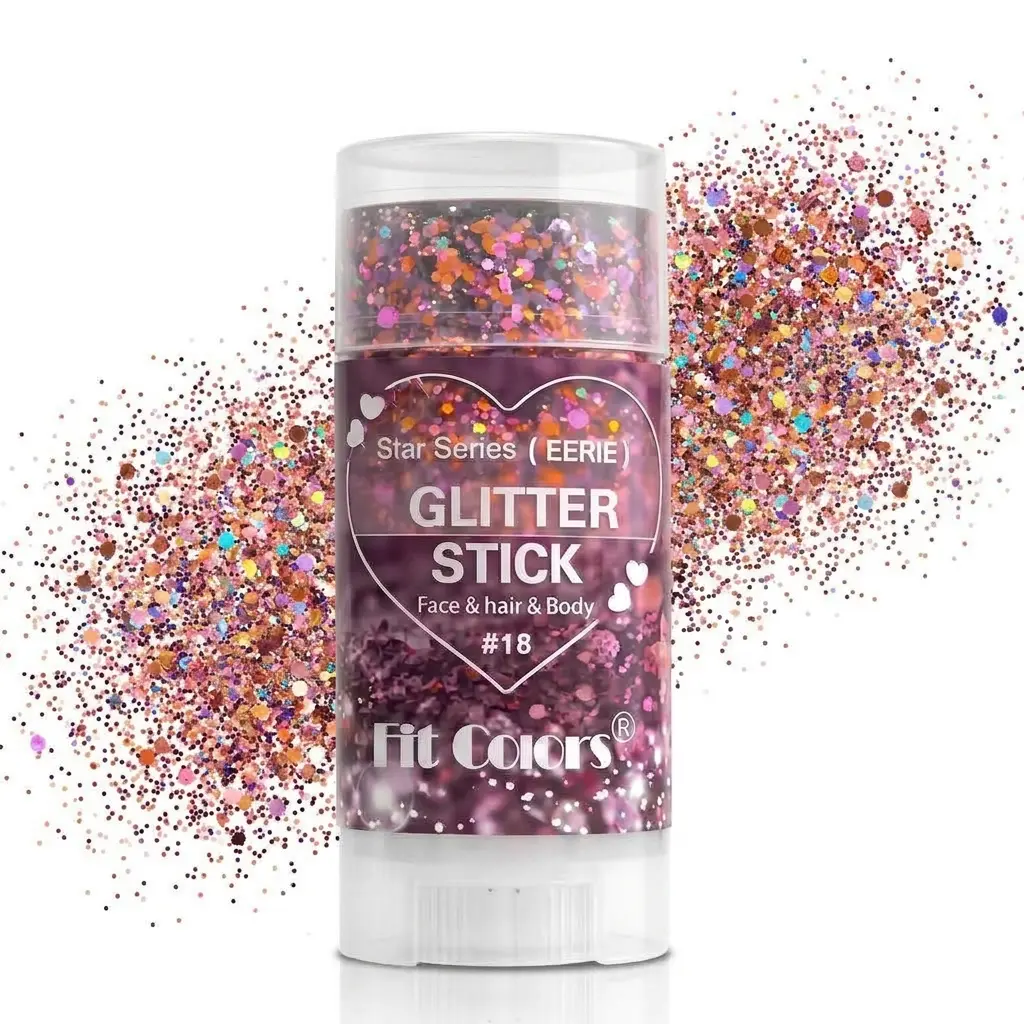 Halloween Glitter Stick for Face, Hair & Body - Magenta, Pink & Iridescent Mix Glitter Makeup Accessory for Festive Halloween Events & Celebrations