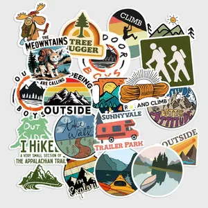Sticker Pack 20 pcs Hiking Outdoor Vinyl Stickers, Mountain Adventure Waterproof Decals