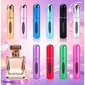 [HUOMAQFAN]10Pcs 5ml Mini Perfume Atomizer Bottles, Portable Refillable Empty Spray Bottle, Multicolor Scent Pump Case for Travel Outdoor Use