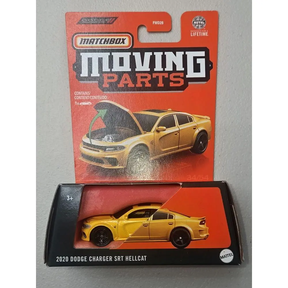 Matchbox 2020 Dodge Charger SRT Hellcat Moving Parts Diecast Model Car with Opening Hood