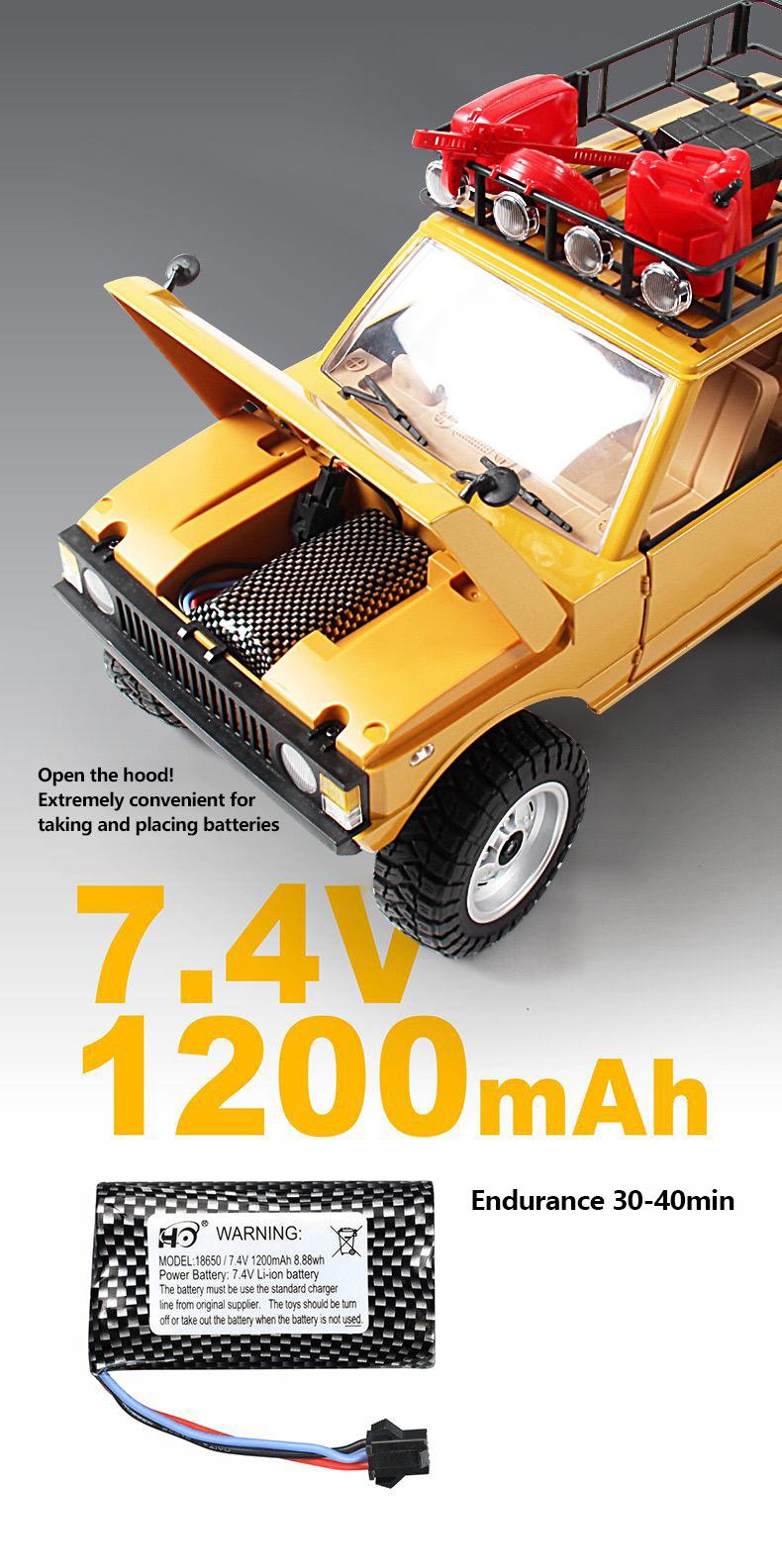 1/12 4WD Off-Road RC Crawler, MN-168 2.4GHz Remote Control Rock Crawler, Ready to Run RC Vehicle Toy for Kids