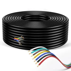 7 Way Trailer Wire – Heavy Duty 14 Gauge 7 Pin Trailer Wiring Harness Kit with Color-Coded PVC Jacket – Flexible 7 Conductor Insulated Cable for RV, Camper, Truck, Boat, Utility Trailers (50 Feet)