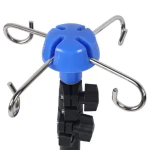 Portable IV Pole with Drip Bag Stand 4 Hook 27 to 83 Inch Adjustable Height Foldable IV Pole Stand for Clinic Home Care