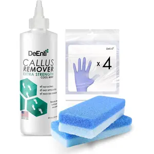 Double Pumice Pack, Bundle Includes Mint Scented Callus Remover, 2 Pumice Stones for Feet, and 4 Pairs of Gloves, Salon Grade Foot Care, Home Manicure and Pedicure Kit