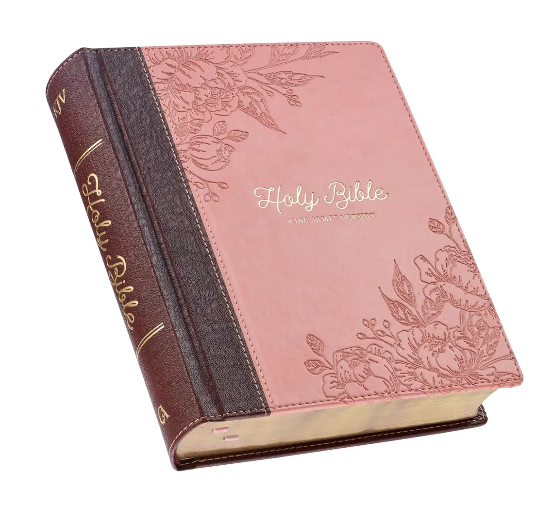 KJV Holy Bible, Note-taking Bible, Faux Leather Hardcover - King James Version, Brown/Pink (KJV Note-taking Editions)