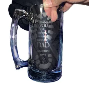 Stepped Up Dad Big Mug Etched Glassware Drink - Thank You for Keeping Me  Drinkware Washable Reuse Reusable Coffee Cup