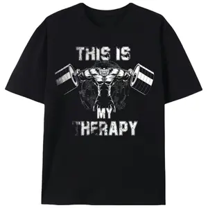 This Is My Therapy Weight Lifting Gym Men’s Graphic Tee |   Unisex Bodybuilding Fitness Casual T-Shirt |   Summer Gym Lover Gift