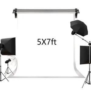 5ft*7ft Solid White Backdrop Portrait Background For Photography Studio And Headshots Video Television