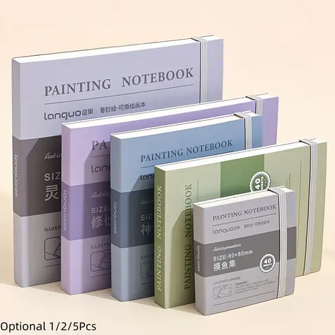 Painting Notebook, 4 Pcs/Set Mini Sketchbook, Travel Journal Pocket Hardcover Painting and Writing Notebook, Blank Diary Memo Planner Drawing Notebook and Scrapbook, Crafts